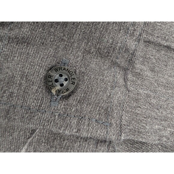 Wrangler Heavy Cotton Long Sleeve Logo Button Up Shirt Gray Mens Size 3XL - Picture 2 of 6